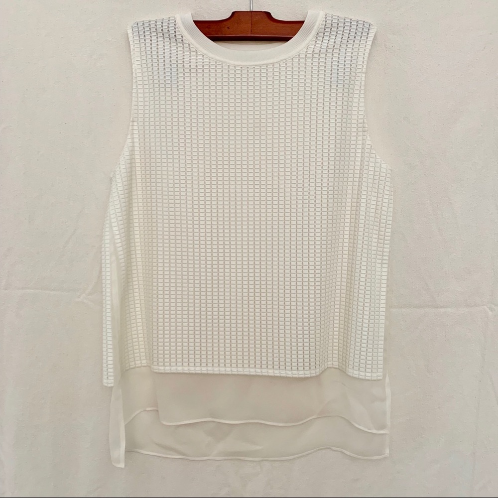 Vince Short Sleeve Blouse White/Cream Size XS